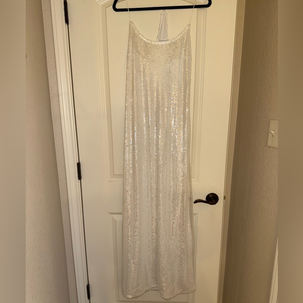 12th Tribe Ivory Sequin Gown